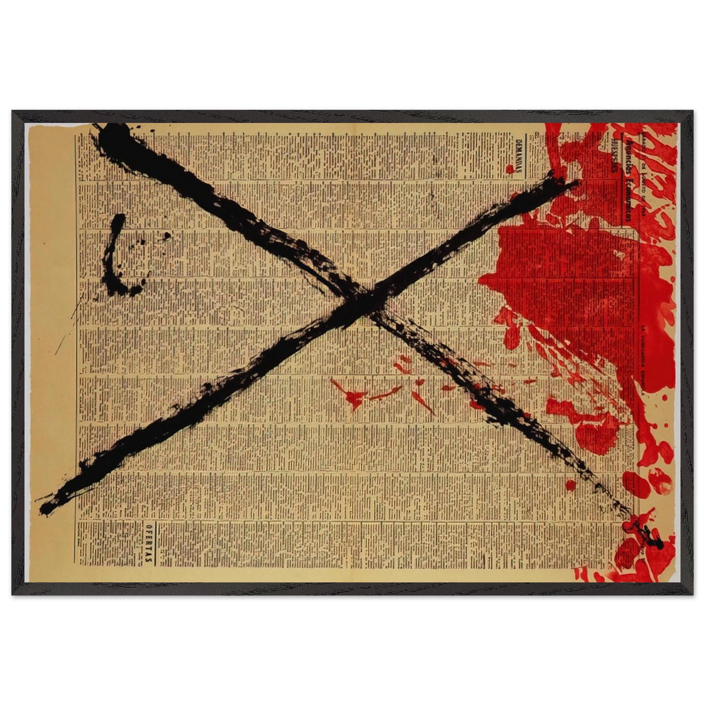 JOURNAL 1968 - Antoni Tapies 70x100 cm / 28x40 inches Framed Art Print – Black Wooden Frame