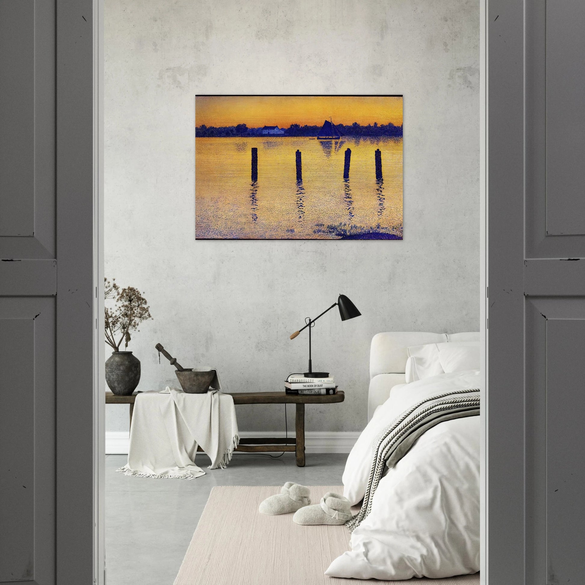 SAILBOATS ON THE RIVER SCHELDT 1892 - Theo van Rysselberghe Brushed Aluminum Print - 70x100 cm / 28x40 inches | Theo van Rysselberghe Aluminum Print | Theo van Rysselberghe Prints