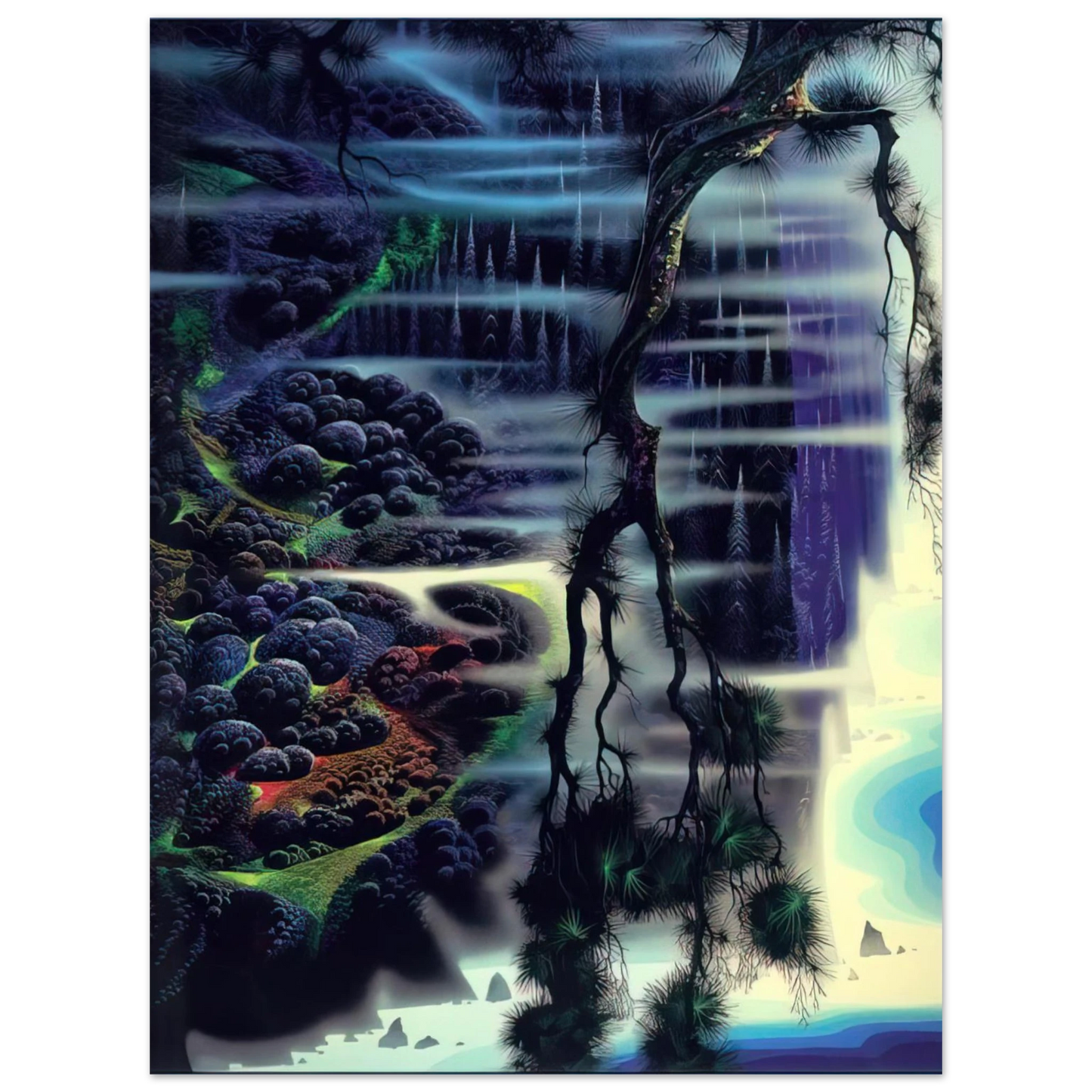 Eyvind Earle - Seaside Splendor  75x100 cm / 30x40inches Fine Art Poster