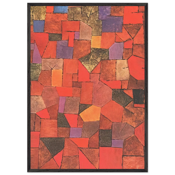 MOUNTAIN VILLAGE AUTUMNAL 1934 - Paul Klee 70x100 cm / 28x40 inches Framed Art Print – Black Wooden Frame