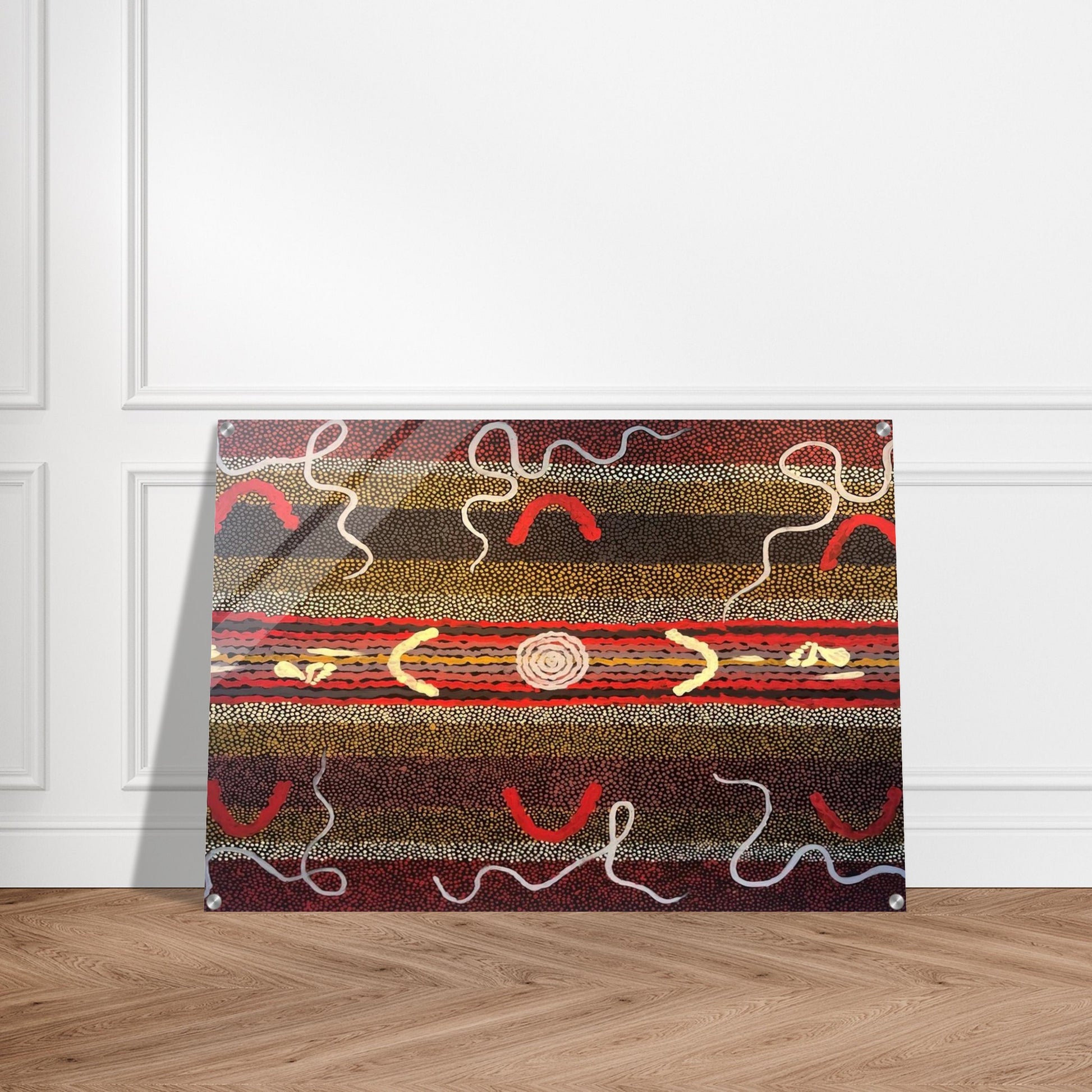 Men's Maliyarre Initiation Ceremony - 1999 - Clifford Possum Tjapaltjarri Acrylic Print - 70x100 cm / 28x40″ inches