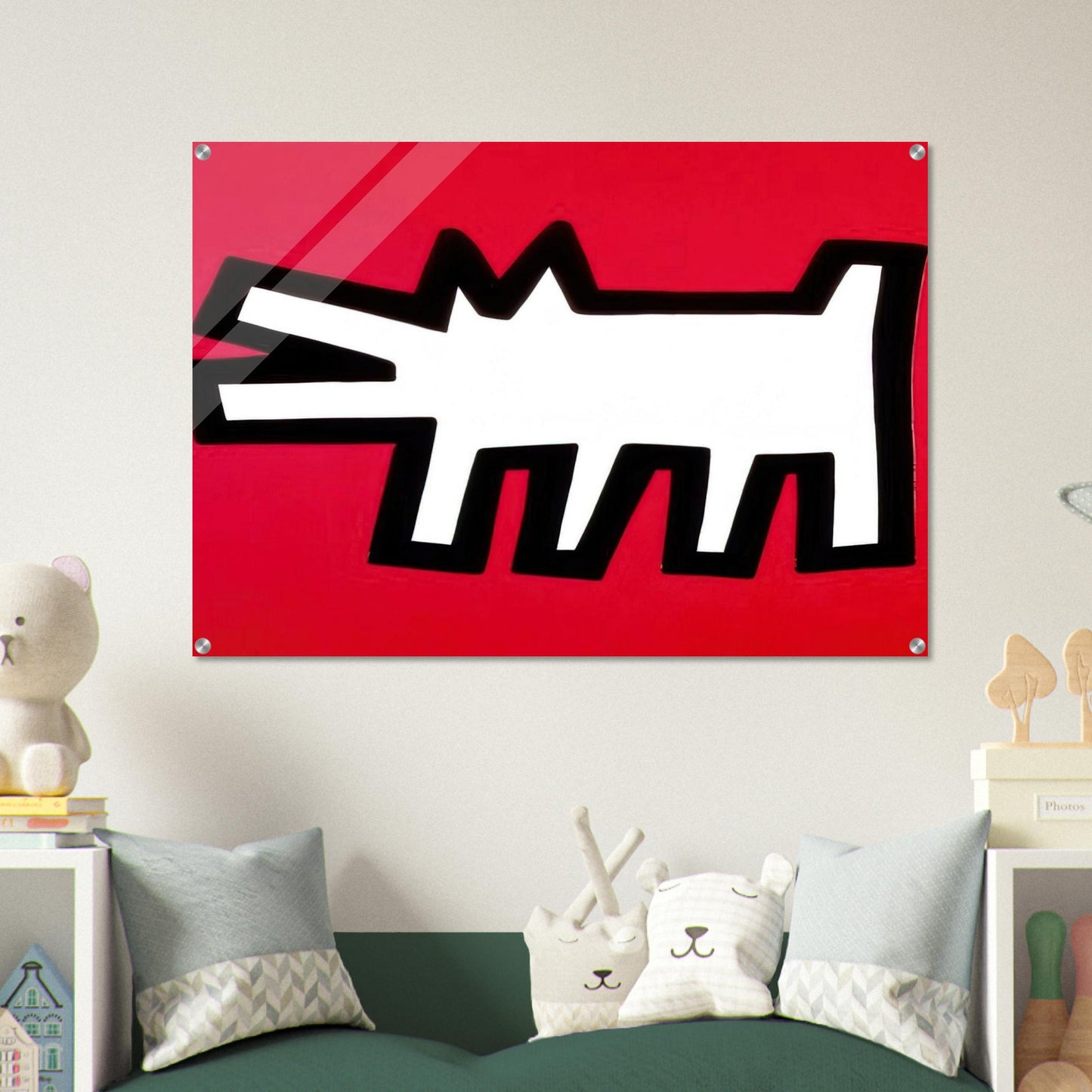 BARKING DOG 1990 - Keith Haring Acrylic Print - 70x100 cm / 28x40″ inches | Keith Haring Art For Sale