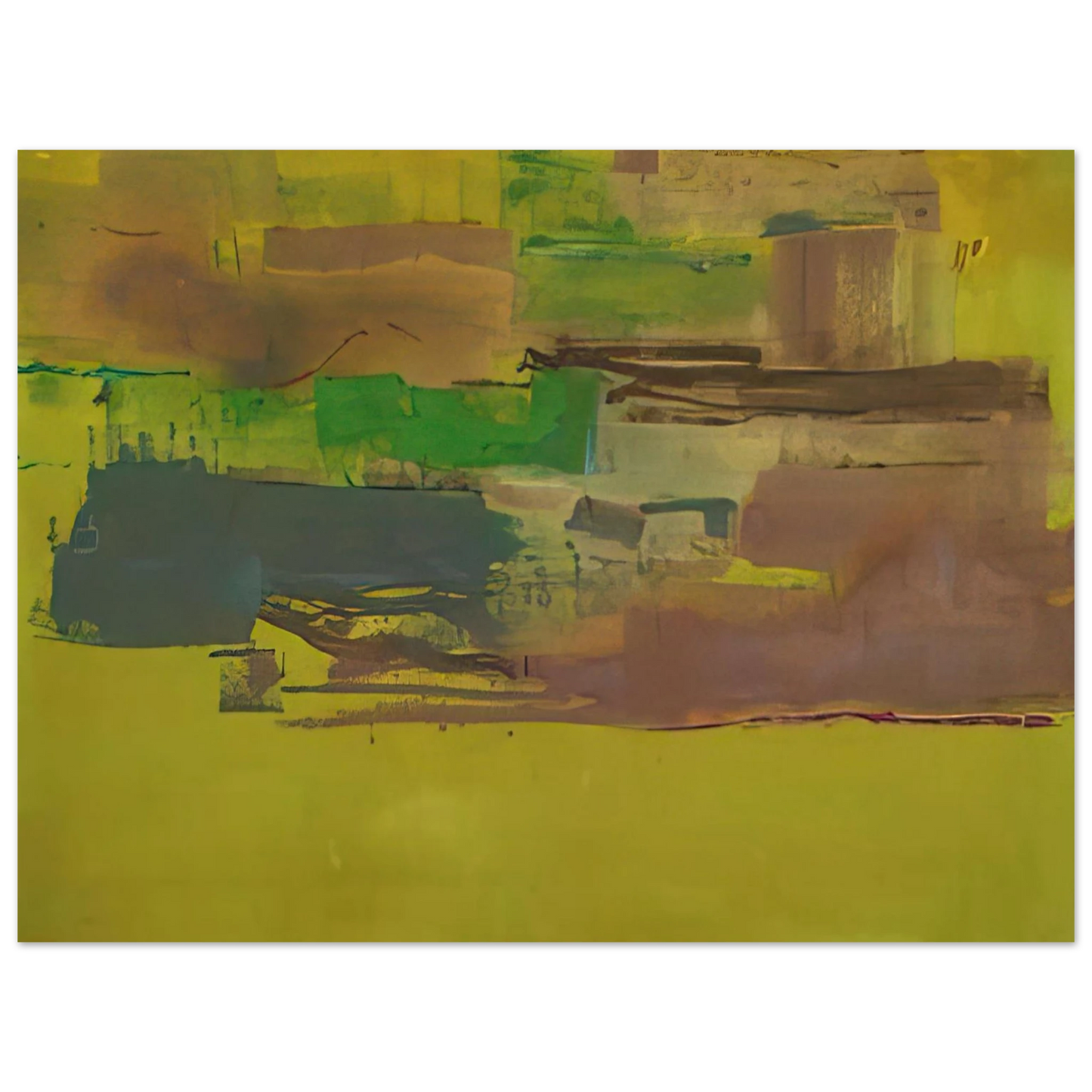 Helen Frankenthaler - August Deep - 1978 Wall art - 50x50 cm / 20x20 inches - Premium Wooden Framed Poster With Fine Art Paper-canvas - Wood frame