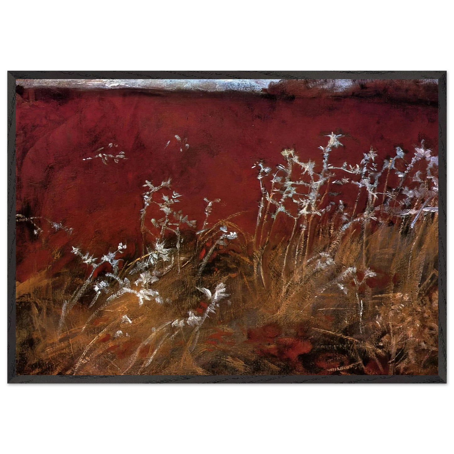 Thistles N1 - John Singer Sargent 70x100 cm / 28x40 inches Framed Art Print – Black Wooden Frame