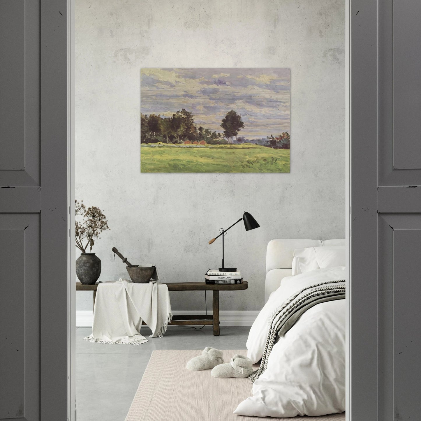 Landscape in the Ile de France - Paul Cézanne Brushed Aluminum Print - 70x100 cm / 28x40 inches | Paul Cézanne Aluminum Print | Paul Cézanne Prints