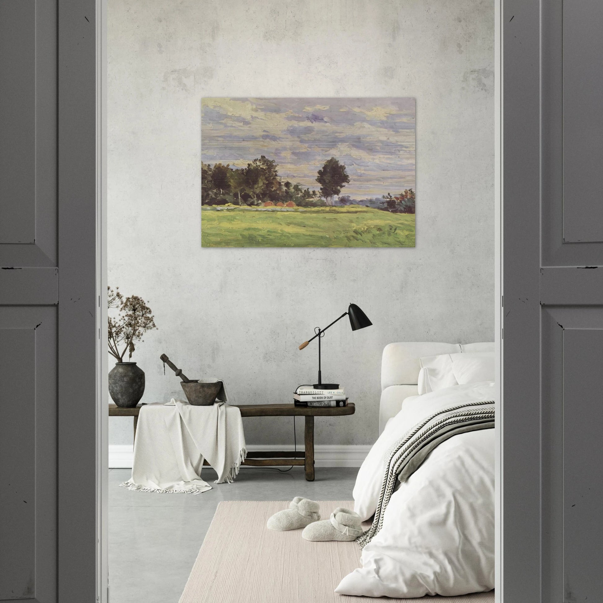 Landscape in the Ile de France - Paul Cézanne Brushed Aluminum Print - 70x100 cm / 28x40 inches | Paul Cézanne Aluminum Print | Paul Cézanne Prints