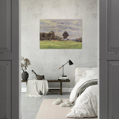 Landscape in the Ile de France - Paul Cézanne Brushed Aluminum Print - 70x100 cm / 28x40 inches | Paul Cézanne Aluminum Print | Paul Cézanne Prints