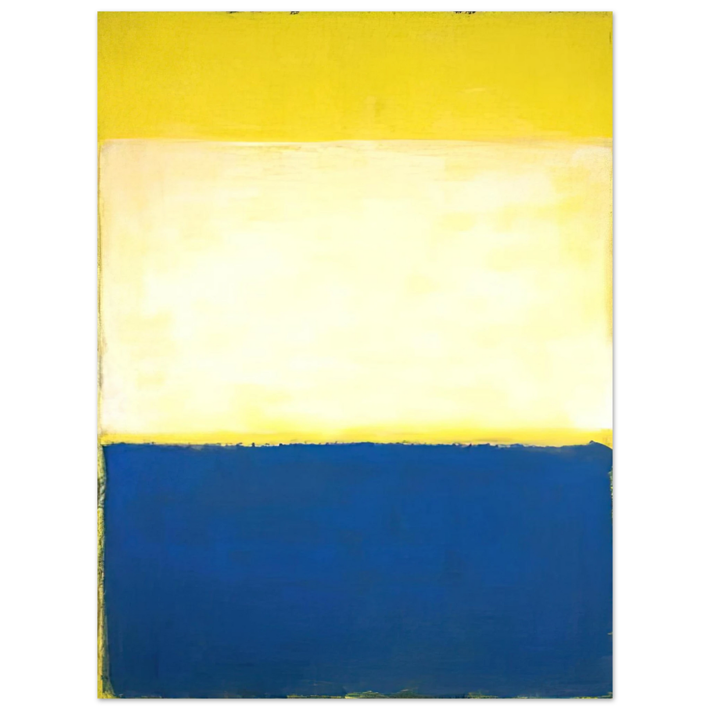 Mark Rothko - No. 6 Yellow, White, Blue Over Yellow on Gray - 1954 Wall Art - 21x29.7 cm / 8x12" - Premium Wooden Framed Poster With Fine Art Paper-canvas - White frame