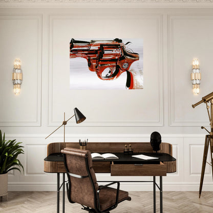 Gun - Andy Warhol Brushed Aluminum Print - 70x100 cm / 28x40 inches | Andy Warhol Aluminum Print | Andy Warhol Prints