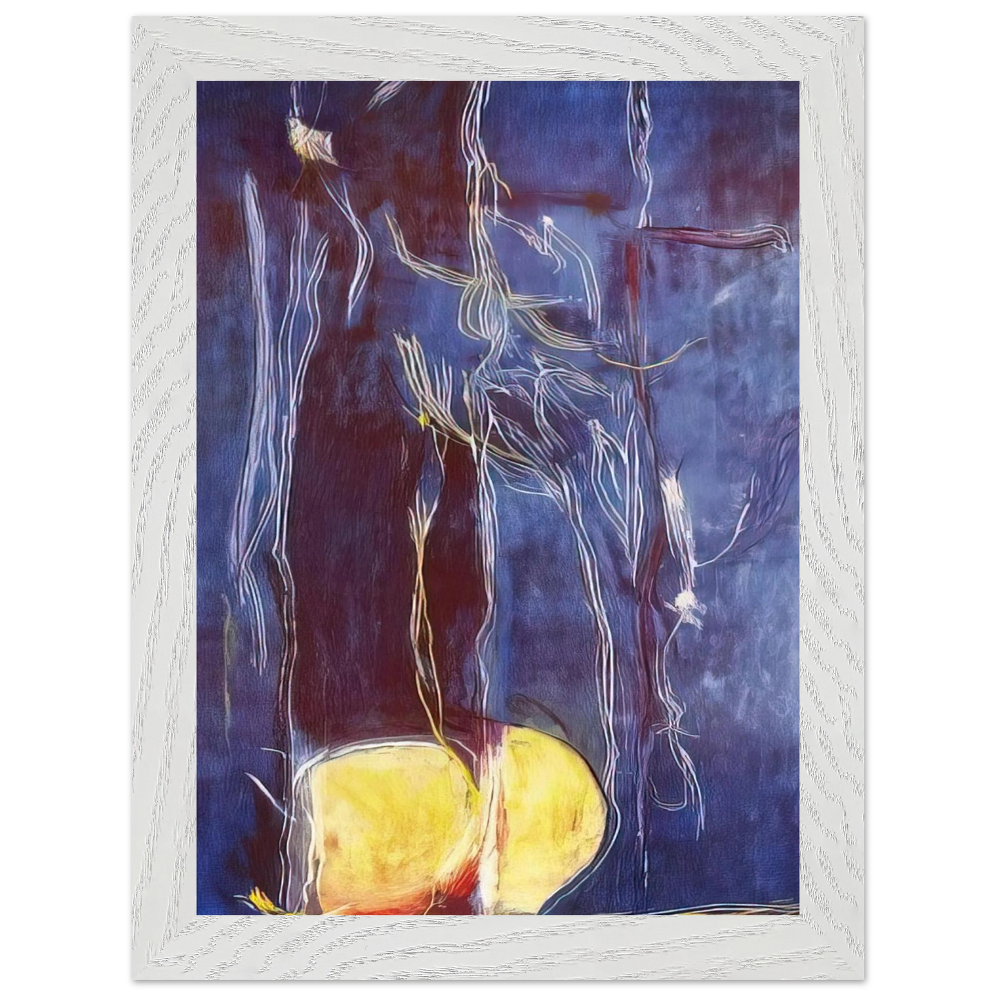 Helen Frankenthaler - All About Blue - 1994 Wall art - 40x50 cm / 16x20 inches - Premium Wooden Framed Poster With Fine Art Paper-canvas - Black frame