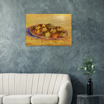 Still Life with Basket of Apples - Vincent van Gogh Brushed Aluminum Print - 70x100 cm / 28x40 inches | Vincent van Gogh Aluminum Print | Vincent van Gogh Prints