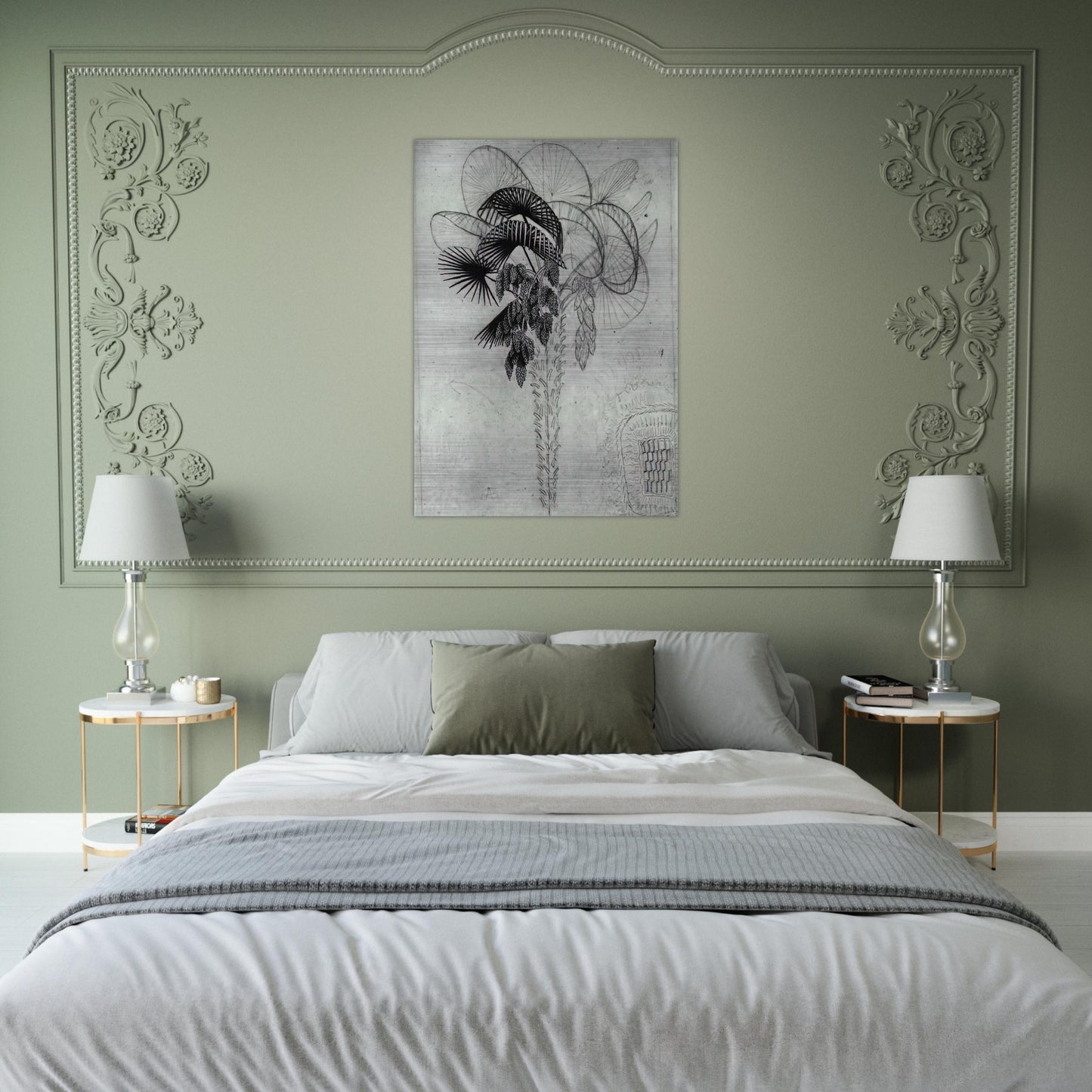 PALM TREE SKETCH - MC Escher Brushed Aluminum Print - 70x100 cm / 28x40 inches | MC Escher Aluminum Print | MC Escher Prints
