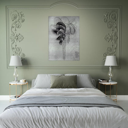 PALM TREE SKETCH - MC Escher Brushed Aluminum Print - 70x100 cm / 28x40 inches | MC Escher Aluminum Print | MC Escher Prints