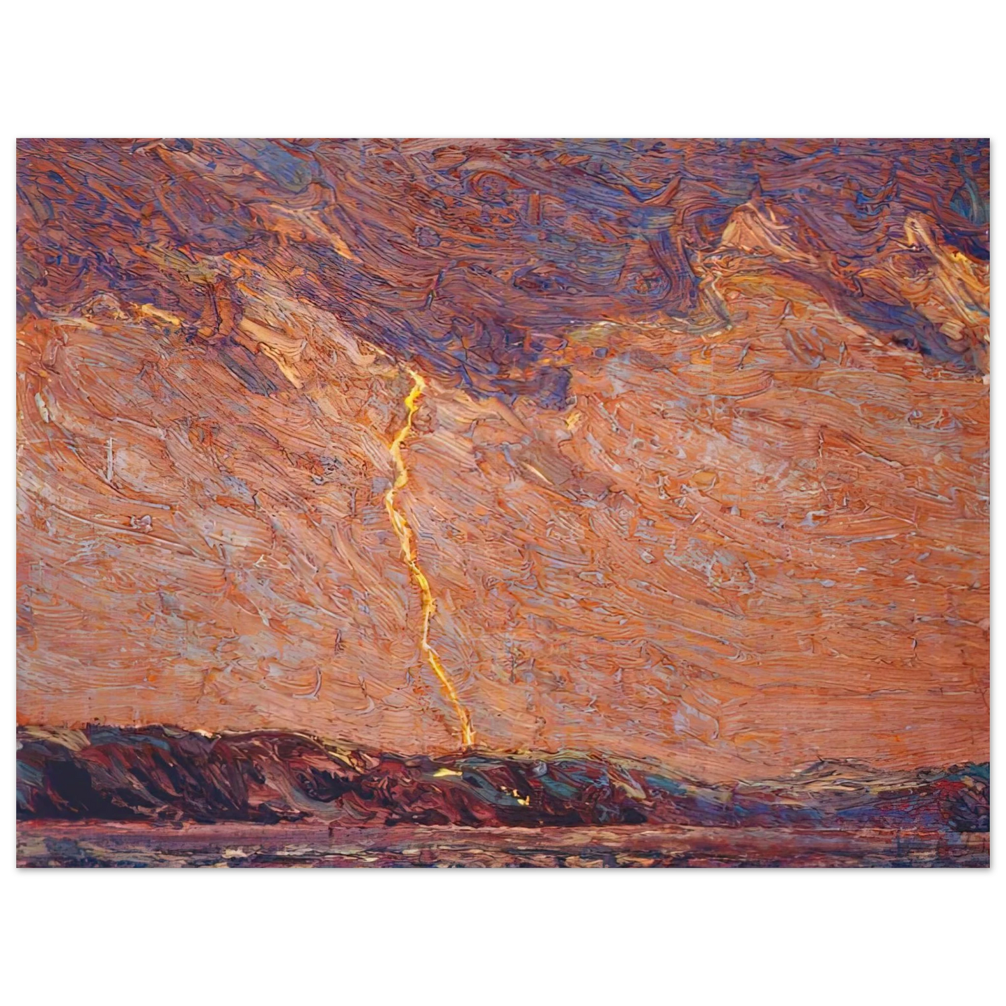 Tom Thomson - LIGHTNING CANOE LAKE 1915  75x100 cm / 30x40inches Fine Art Poster