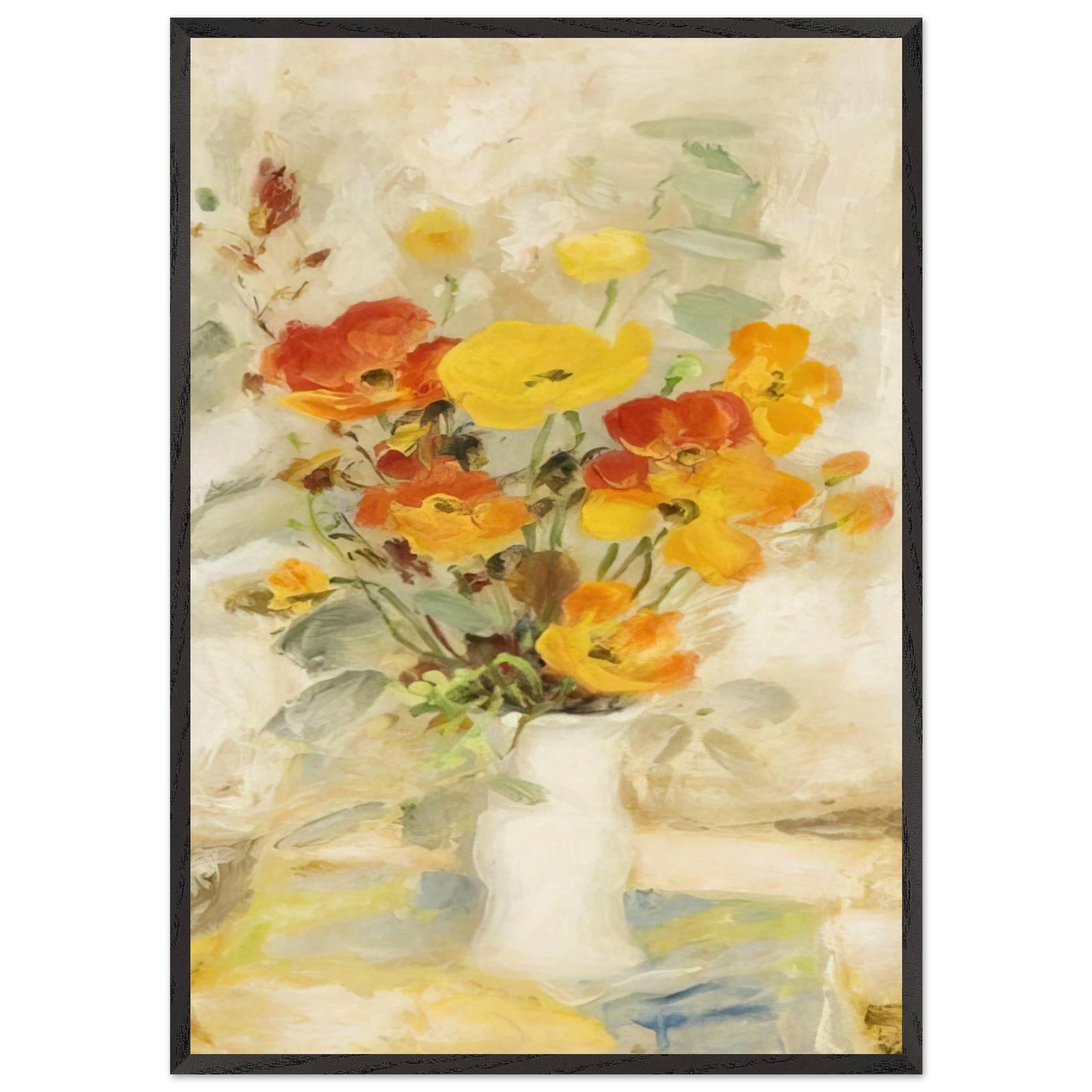 Les Poppies - Post-Impressionism - Le Pho 70x100 cm / 28x40 inches Framed Art Print – Black Wooden Frame