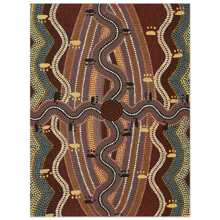 Clifford Possum Tjapaltjarri - Possum Dreaming - 1981  75x100 cm / 30x40inches Fine Art Poster