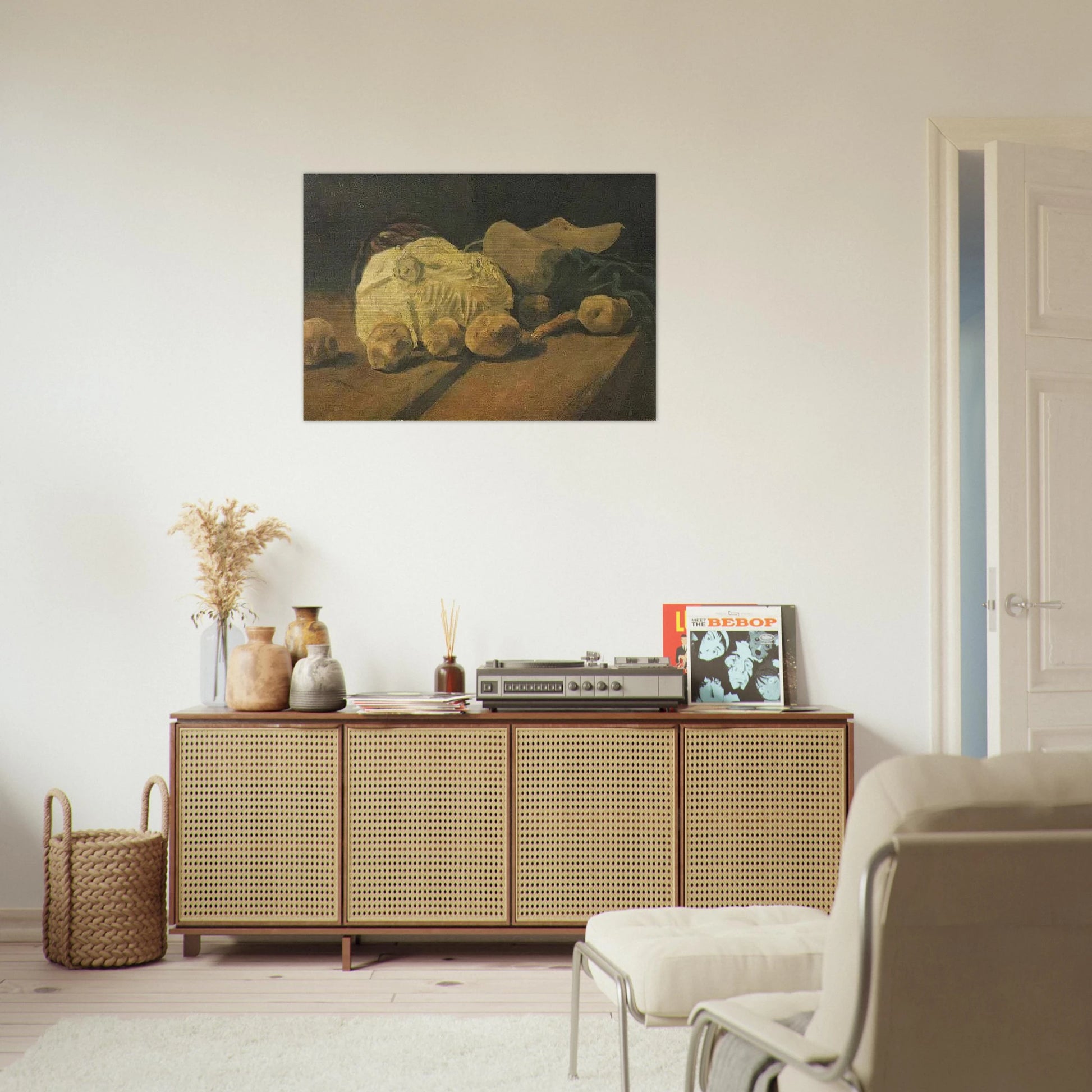 Still Life with Cabbage and Clogs - Vincent van Gogh Brushed Aluminum Print - 70x100 cm / 28x40 inches | Vincent van Gogh Aluminum Print | Vincent van Gogh Prints