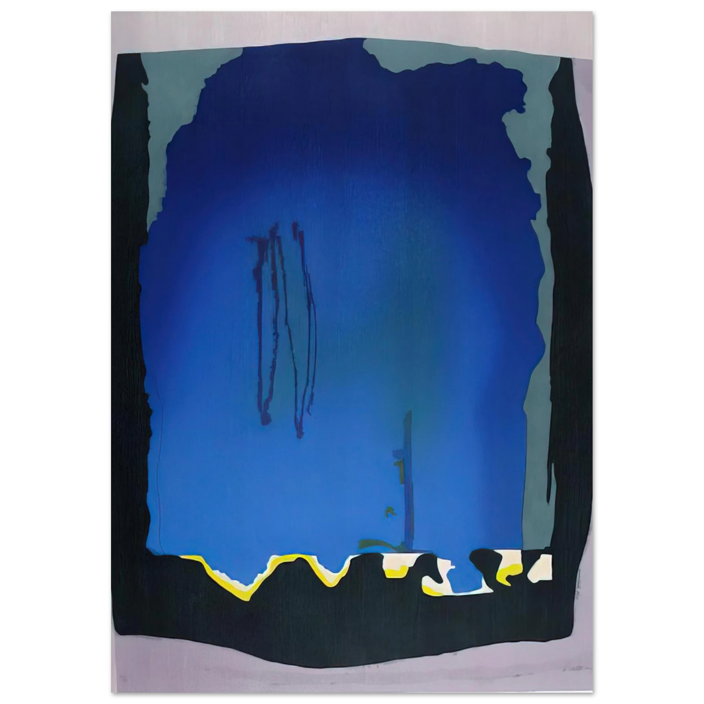 Helen Frankenthaler - Freefall - 1992 Wall art - 21x29.7 cm / 8x12" - Premium Wooden Framed Poster With Fine Art Paper-canvas - Wood frame