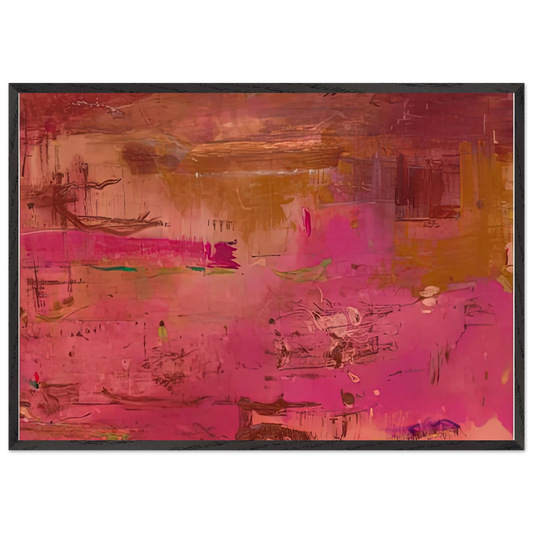 Dream Walk Red 1978- - Helen Frankenthaler 70x100 cm / 28x40 inches Framed Art Print – Black Wooden Frame