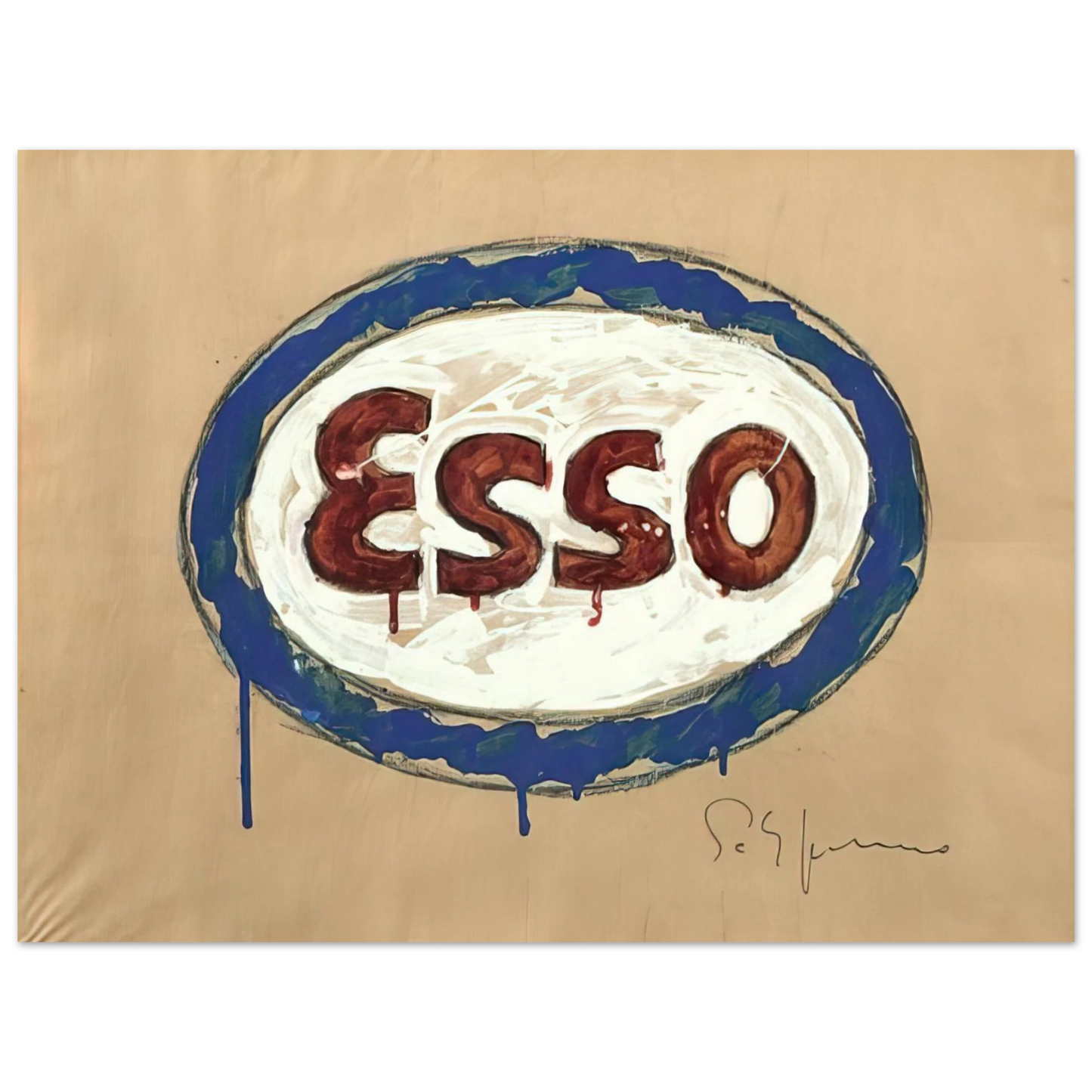 Mario Schifano - Esso - Pop Art  75x100 cm / 30x40inches Fine Art Poster