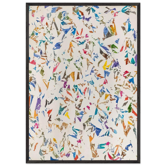 Blanc - 1974 - Simon Hantai 70x100 cm / 28x40 inches Framed Art Print – Black Wooden Frame