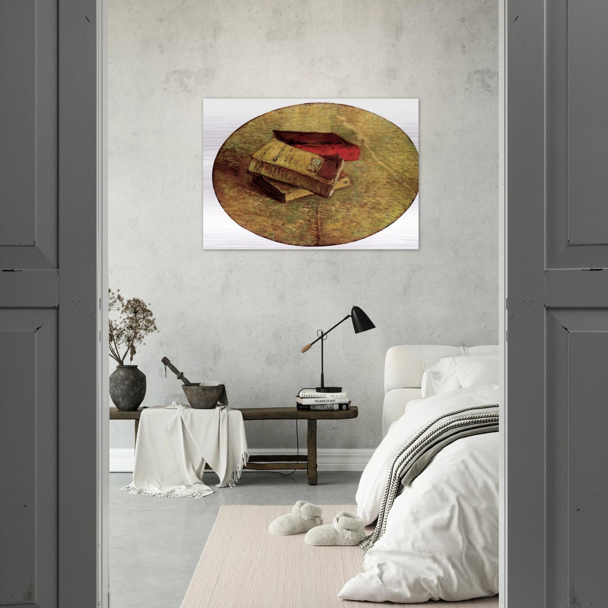 Still Life with Three Books - Vincent van Gogh Brushed Aluminum Print - 70x100 cm / 28x40 inches | Vincent van Gogh Aluminum Print | Vincent van Gogh Prints