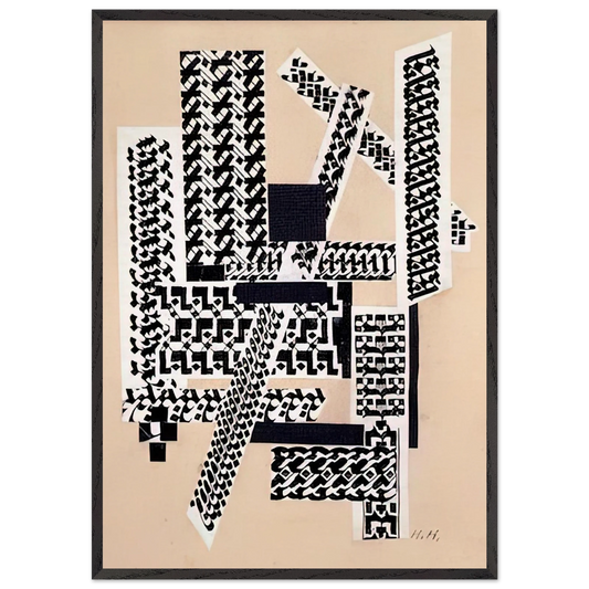 REED PEN COLLAGE 1922 - Hannah Hoch 70x100 cm / 28x40 inches Framed Art Print – Black Wooden Frame