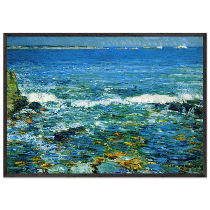 Duck Island from Appledore - Childe Hassam 70x100 cm / 28x40 inches Framed Art Print – Black Wooden Frame