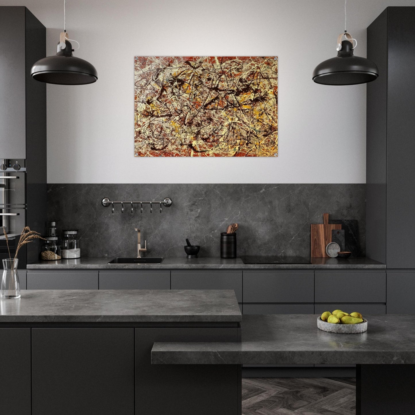 MURAL ON INDIAN RED GROUND 1950 - Jackson Pollock Acrylic Print - 70x100 cm / 28x40″ inches