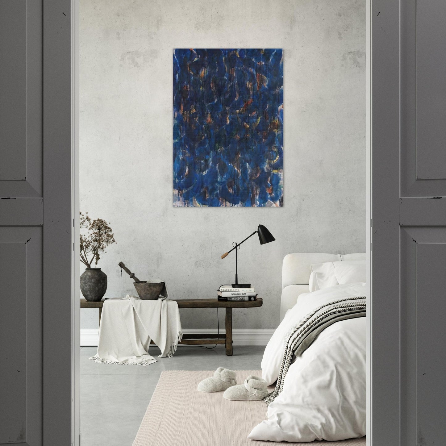 Blue and Red - Sam Francis Brushed Aluminum Print - 70x100 cm / 28x40 inches | Sam Francis Aluminum Print | Sam Francis Prints