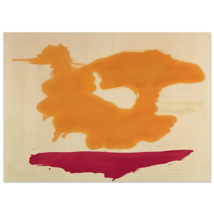 Helen Frankenthaler - Only Orange - 1963 Wall art - A3 (29.7 x 42  cm) - Premium Wooden Framed Poster With Fine Art Paper - Black frame