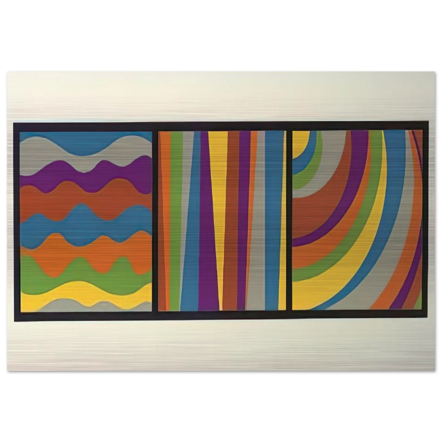 Irregular Arcs, Bands, Loops - Sol LeWitt Brushed Aluminum Print - 70x100 cm / 28x40 inches | Sol LeWitt Aluminum Print | Sol LeWitt Prints