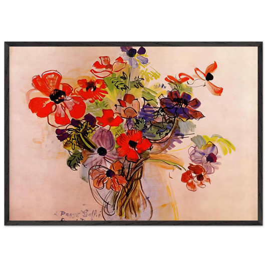 ANEMONES 1953 - Raoul Dufy 70x100 cm / 28x40 inches Framed Art Print – Black Wooden Frame