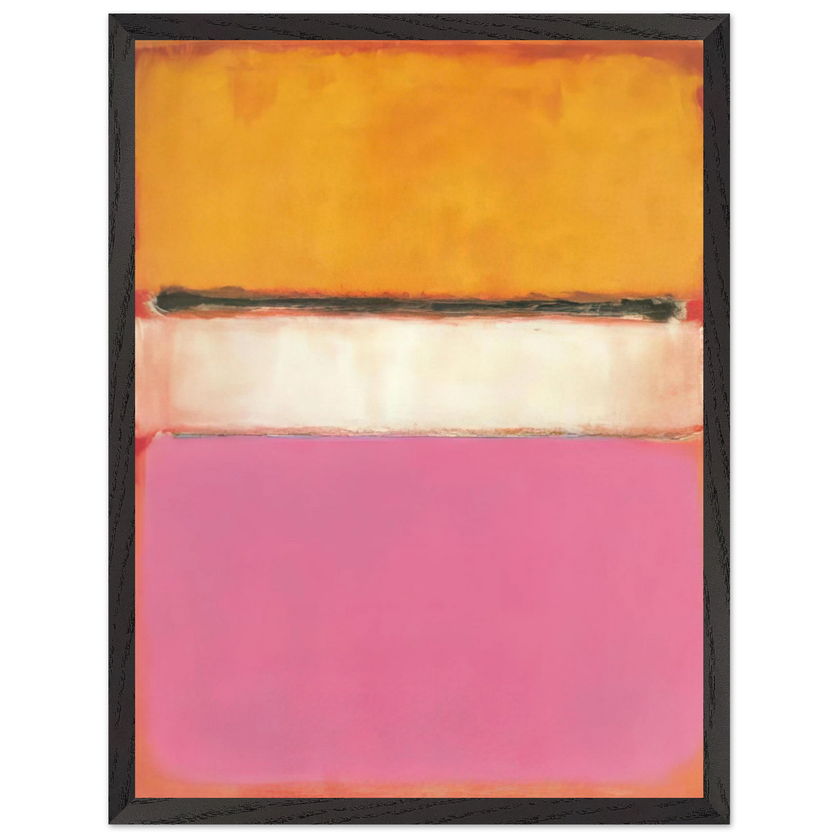 Mark Rothko - White Center Yellow, Pink and Lavender on Rose - 1950 Wall Art - 60x80 cm / 24x32 inches - Premium Wooden Framed Poster With Fine Art Paper-canvas - Black frame