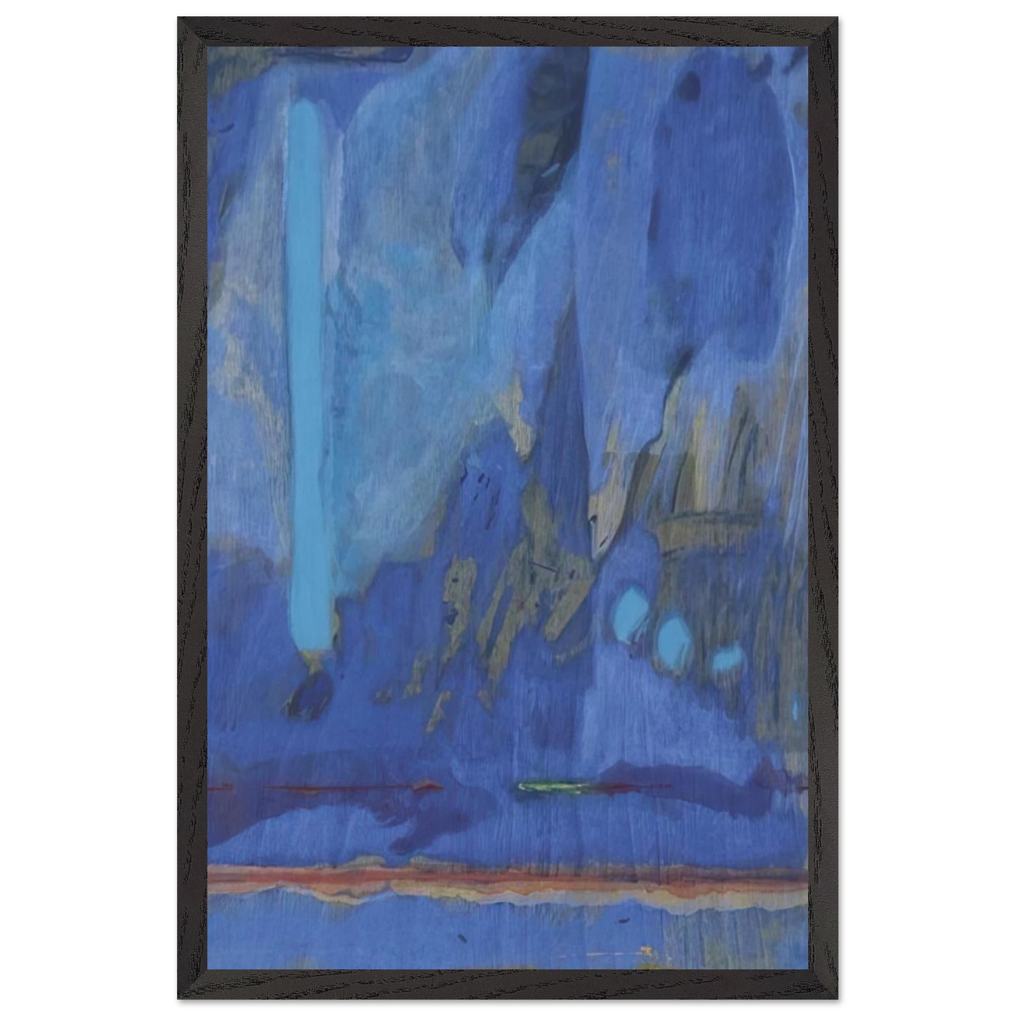 Helen Frankenthaler - Tales of Genji III - 1998 Wall art - 20x25 cm / 8x10 inches - Premium Wooden Framed Poster With Fine Art Paper-canvas - Wood frame
