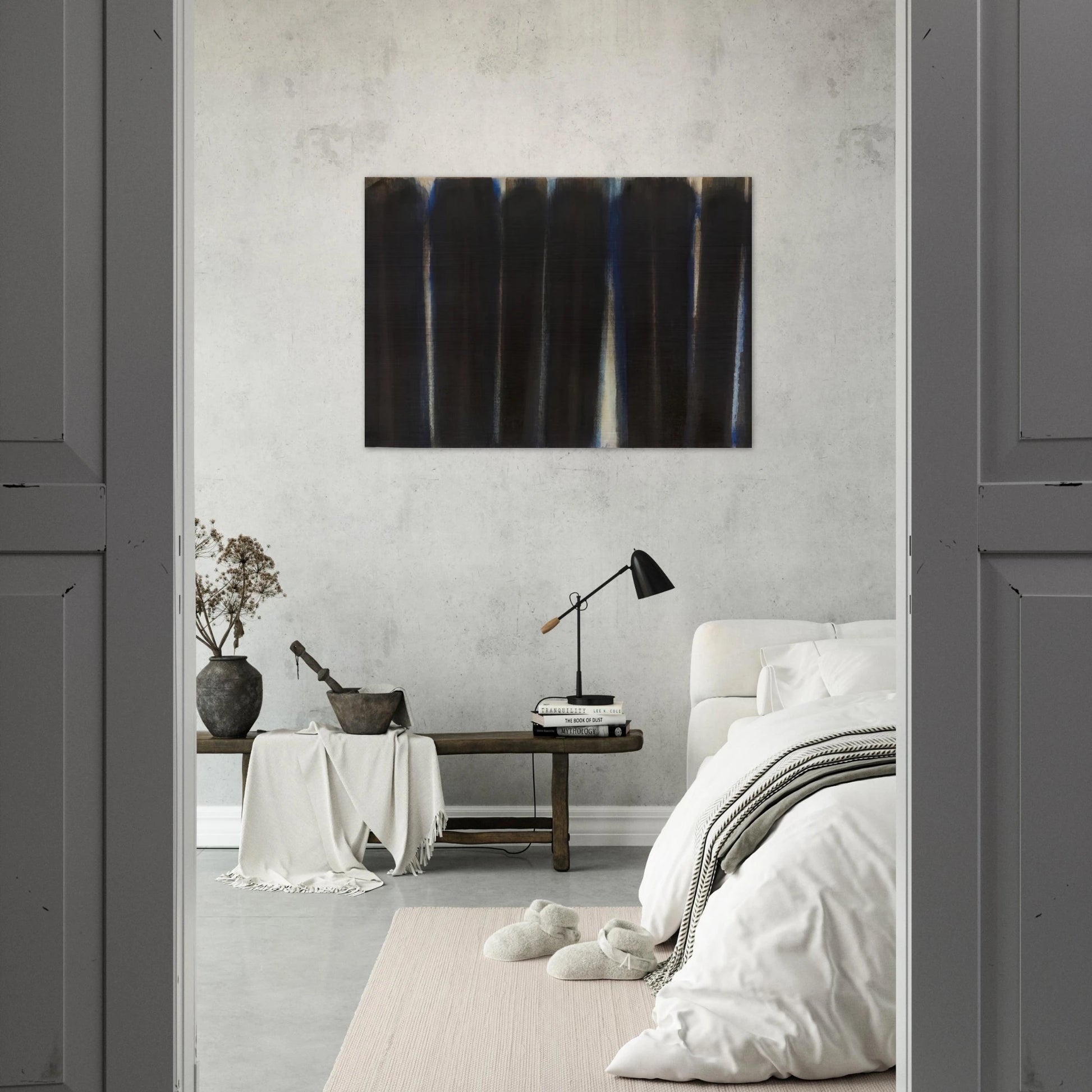 Burnt Umber and Ultramarine - 1973 - Yun Hyong-keun Brushed Aluminum Print - 70x100 cm / 28x40 inches | Yun Hyong-keun Aluminum Print | Yun Hyong-keun Prints