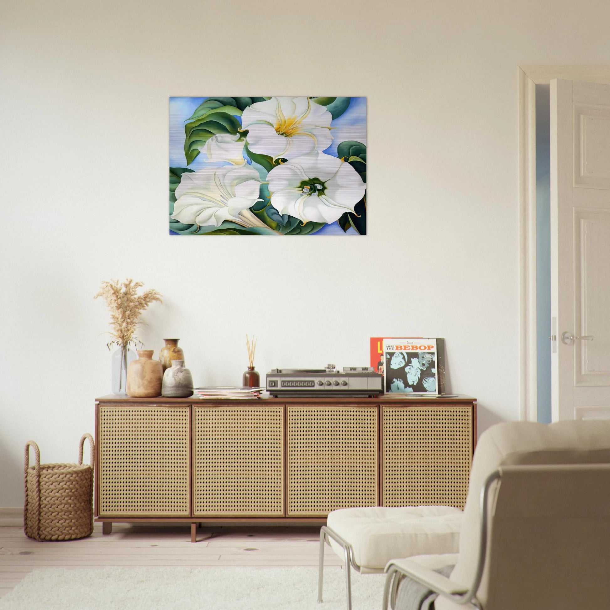 Jimson Weed 3 - Georgia O'Keeffe Brushed Aluminum Print - 70x100 cm / 28x40 inches | Georgia O'Keeffe Aluminum Print | Georgia O'Keeffe Prints