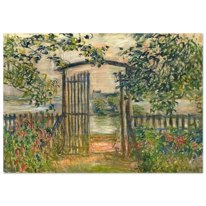 The Garden Gate at Vetheuil - claude monet Brushed Aluminum Print - 70x100 cm / 28x40 inches | claude monet Aluminum Print | claude monet Prints