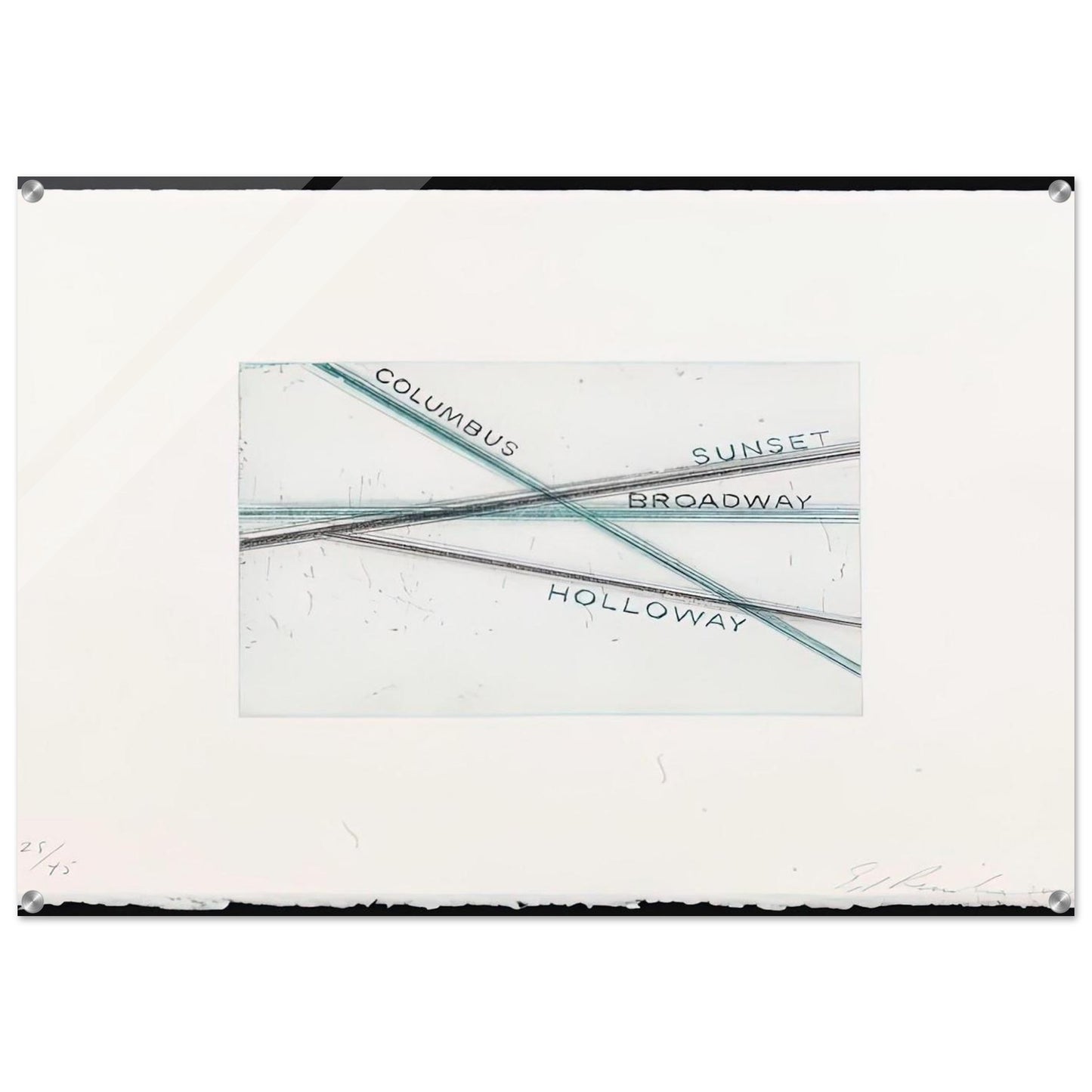 SUNSET FROM LOS FRANCISCO SAN ANGELES PORTFOLIO - Edward Ruscha Acrylic Print - 70x100 cm / 28x40″ inches | Edward Ruscha Wall Art | Edward Ruscha Prints