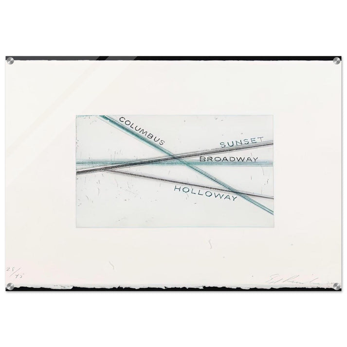 SUNSET FROM LOS FRANCISCO SAN ANGELES PORTFOLIO - Edward Ruscha Acrylic Print - 70x100 cm / 28x40″ inches | Edward Ruscha Wall Art | Edward Ruscha Prints