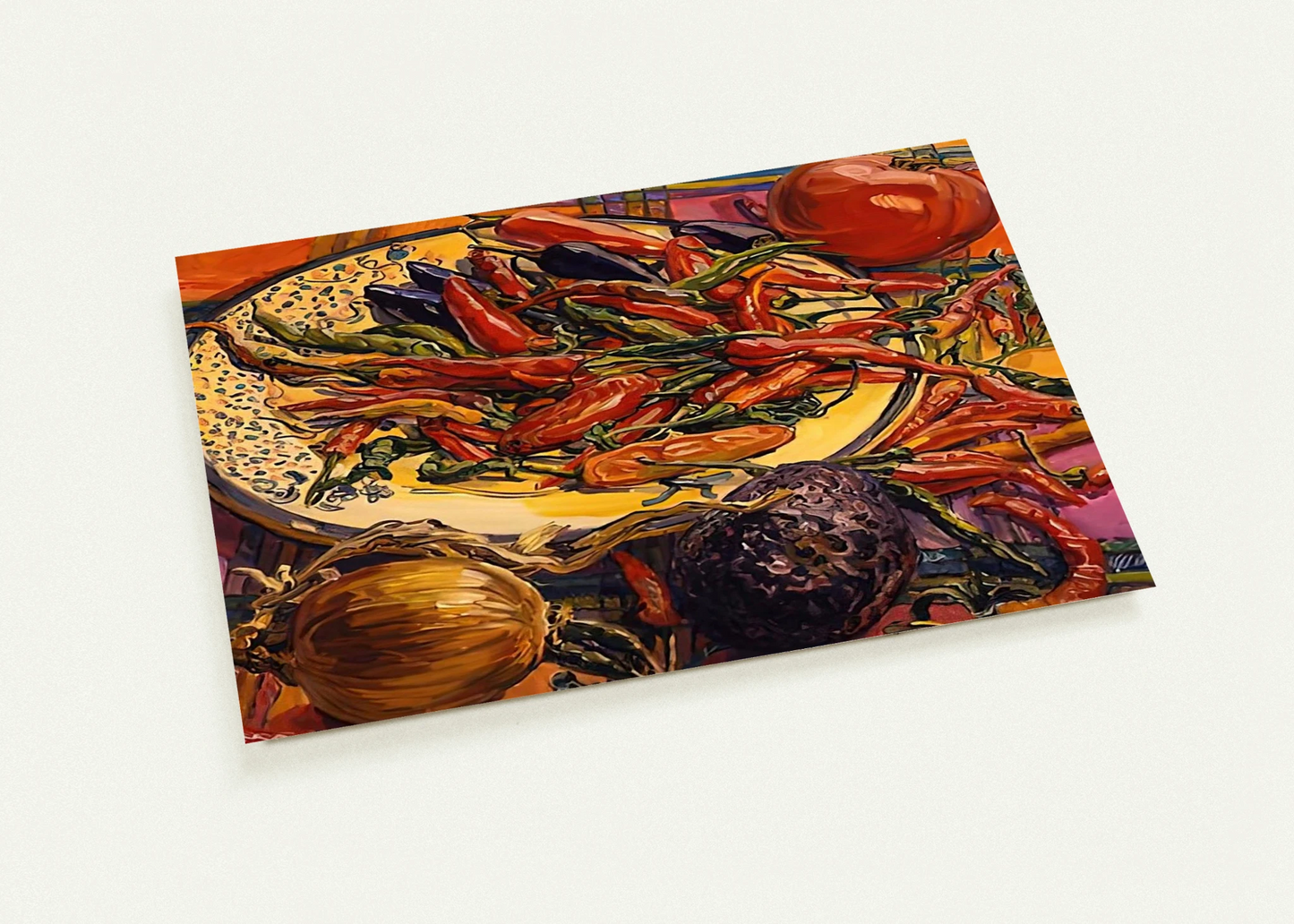 CHILI PEPPERS 2005 By Janet Fish Pack of 10 Post Cards | Janet Fish Post Cards | A6 (10.5 x 14.8 cm) - 4.1 x 5.8 inches