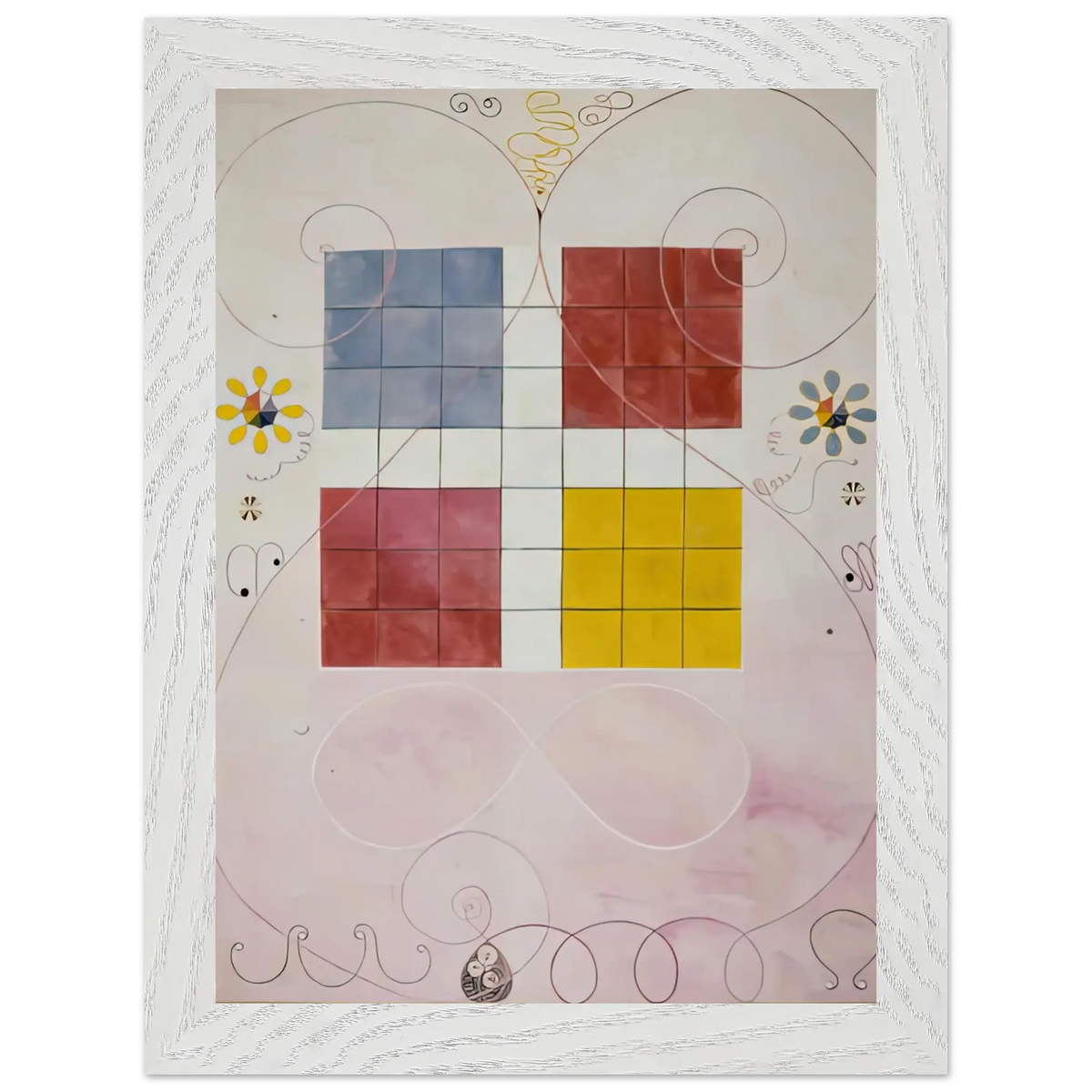 Hilma af Klint - DE TIO ST RSTA N 10 ALDERDOMEN 1907 Wall art - 50x70 cm / 20x28 Inches - Premium Wooden Framed Poster With Fine Art Paper - White frame