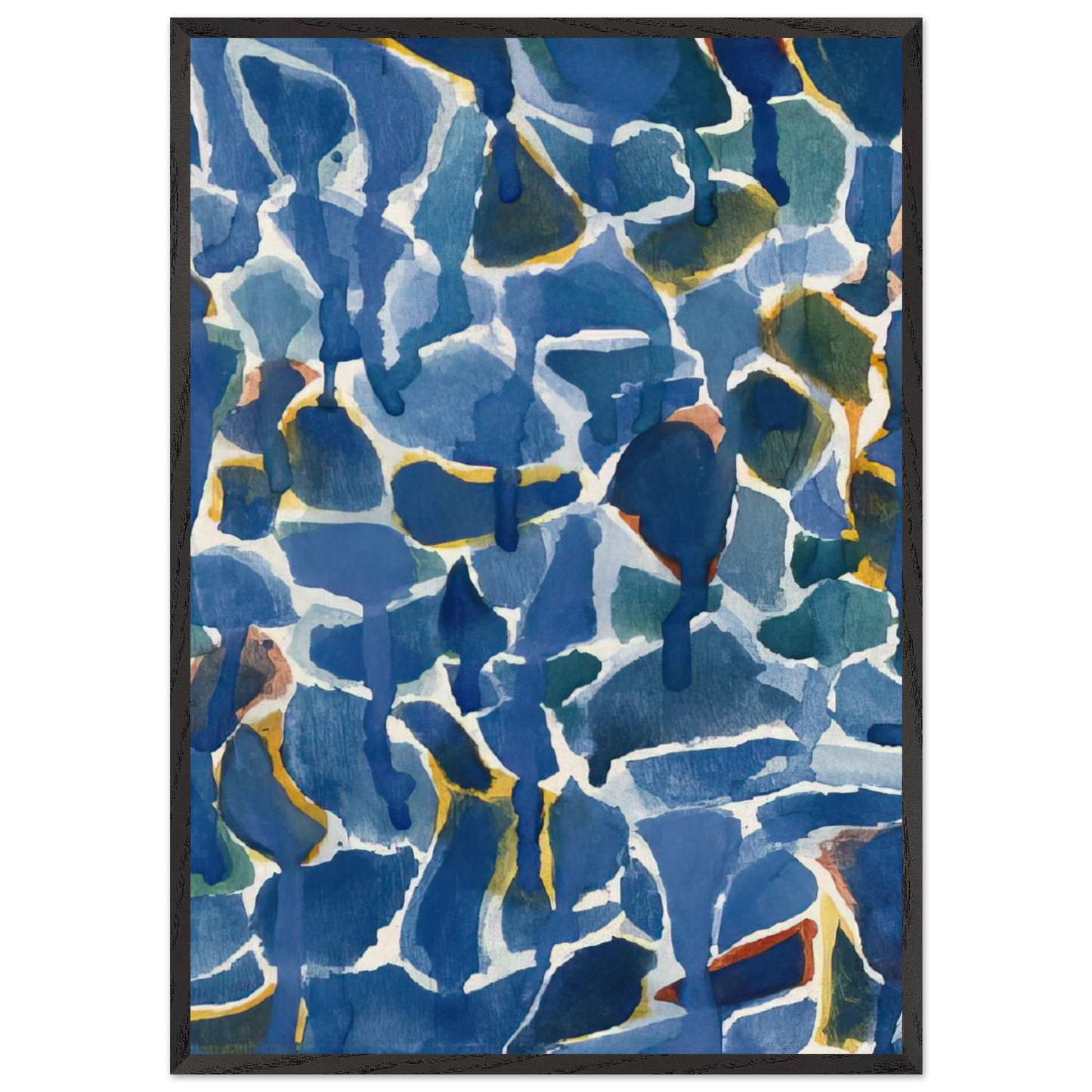 Untitled  SF54-077  - Sam Francis 70x100 cm / 28x40 inches Framed Art Print – Black Wooden Frame