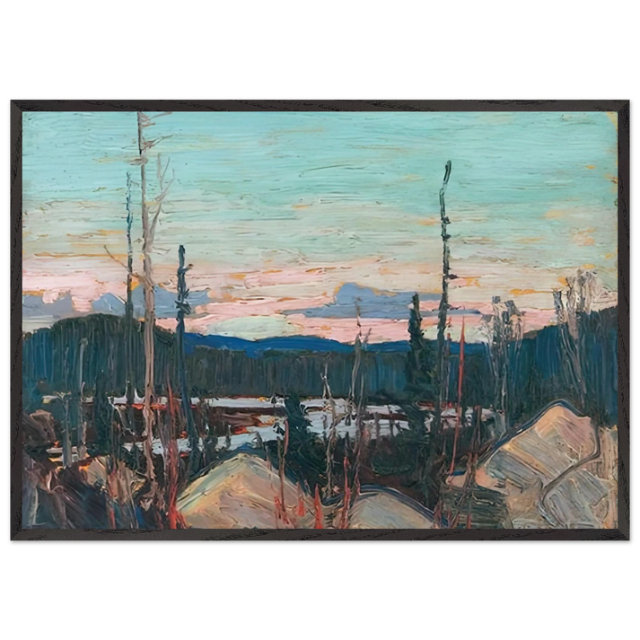 BURNT AREA WITH RAGGED ROCKS 1915 - Tom Thomson 70x100 cm / 28x40 inches Framed Art Print – Black Wooden Frame