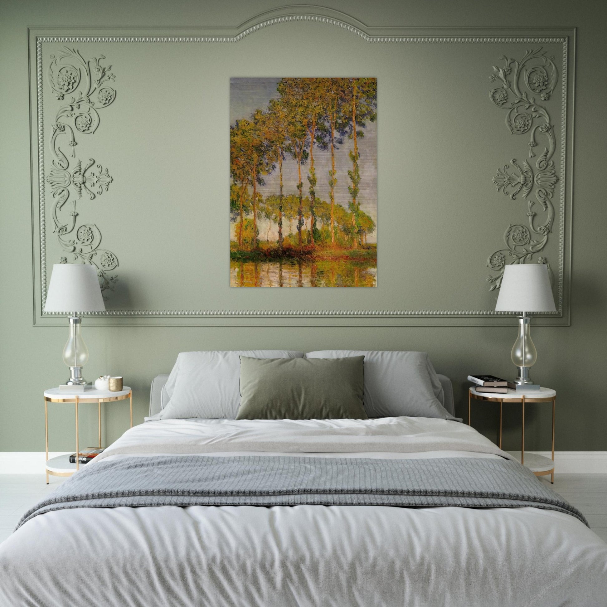 Poplars, Row in Autumn - claude monet Brushed Aluminum Print - 70x100 cm / 28x40 inches | claude monet Aluminum Print | claude monet Prints