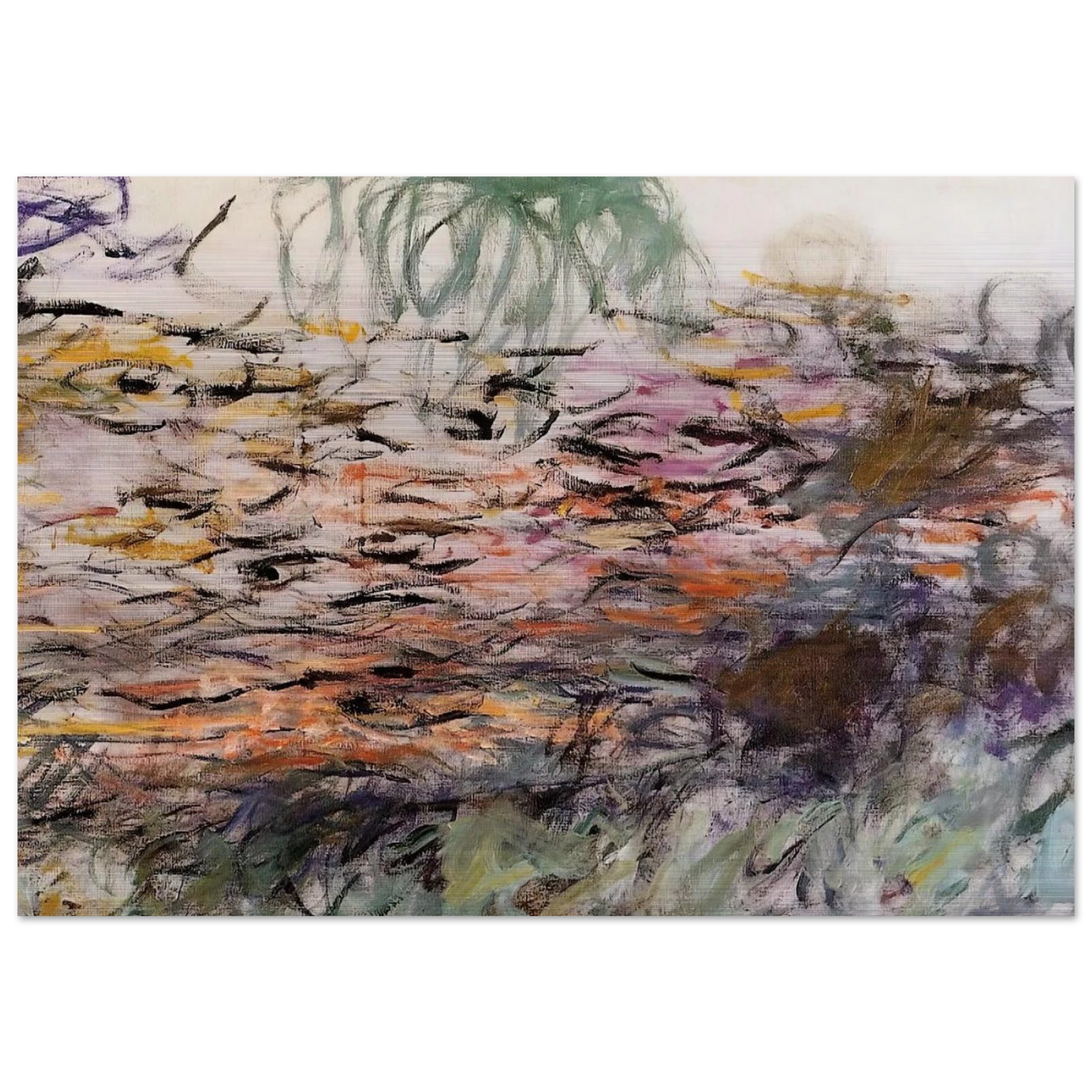 Water Lilies right half - claude monet Brushed Aluminum Print - 70x100 cm / 28x40 inches | claude monet Aluminum Print | claude monet Prints