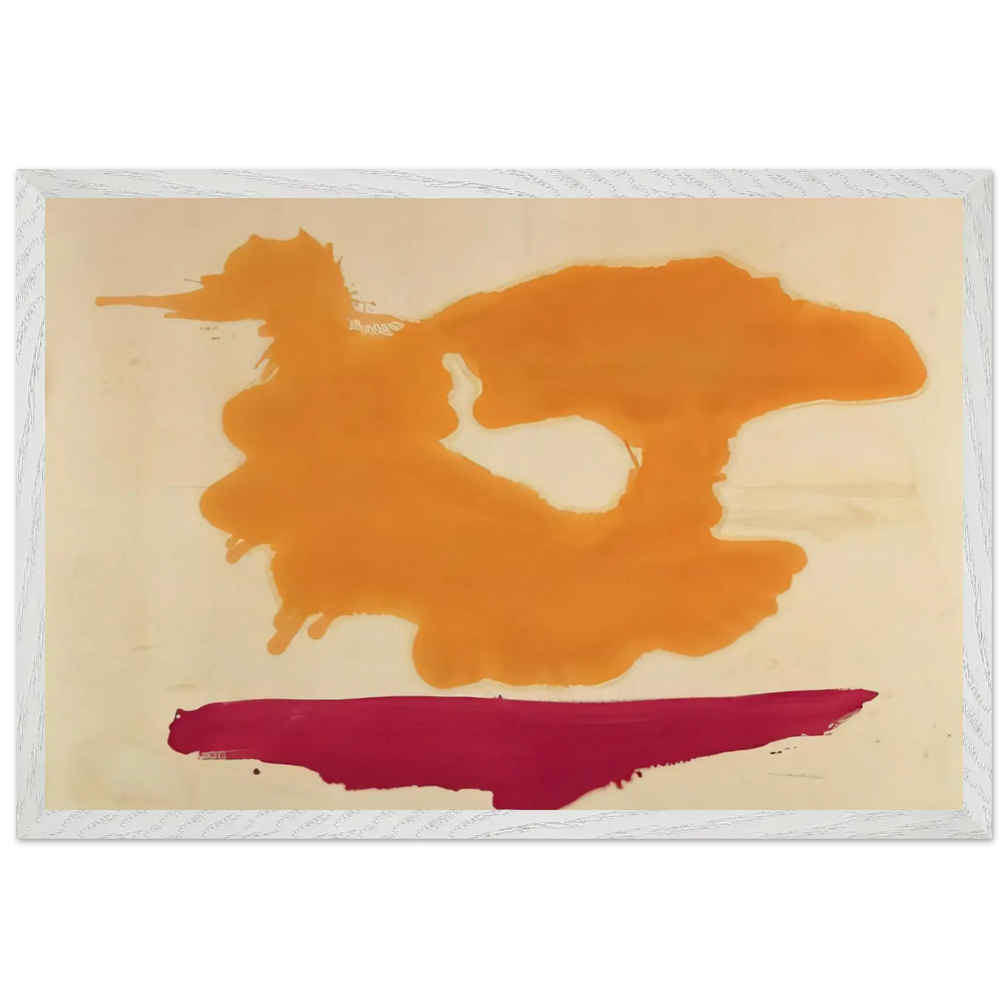 Helen Frankenthaler - Only Orange - 1963 Wall art - 50x70 cm / 20x28 Inches - Premium Wooden Framed Poster With Fine Art Paper - Black frame