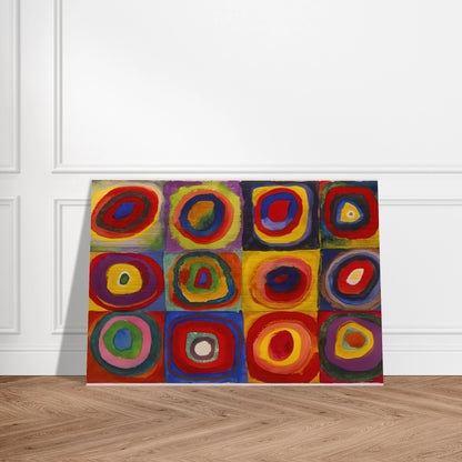COLOR STUDY SQUARES WITH CONCENTRIC CIRCLES 1913 - Wassily Kandinsky Brushed Aluminum Print - 70x100 cm / 28x40 inches | Wassily Kandinsky Aluminum Print | Wassily Kandinsky Prints