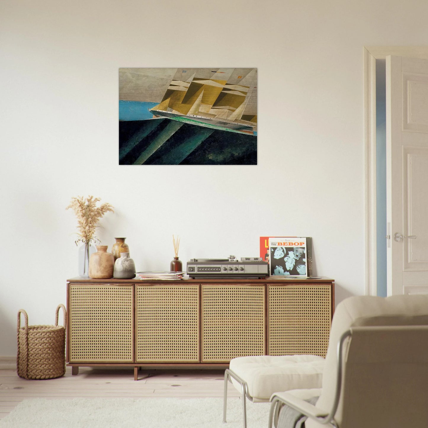 MID OCEAN 1937 - Lyonel Feininger Brushed Aluminum Print - 70x100 cm / 28x40 inches | Lyonel Feininger Aluminum Print | Lyonel Feininger Prints