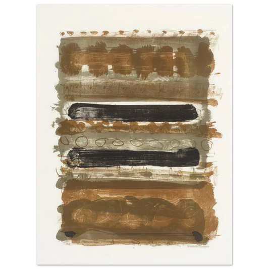 Patrick Heron - Grey and Brown Stripes - 1958  75x100 cm / 30x40inches Fine Art Poster